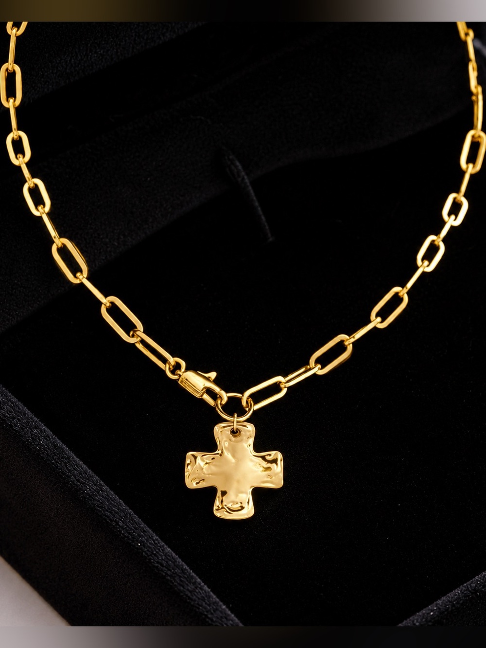 Gold Cross Pendant Chain Necklace - Women's Jewelry 14K💛